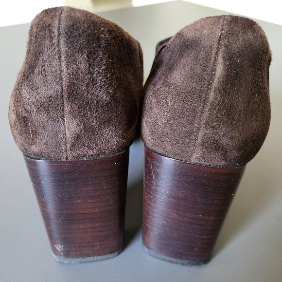 Anne Klein Suede Leather Bootie Brown 5M Made in Italy - Picture 4 of 7